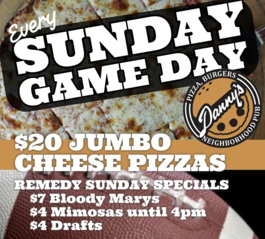 Remedy Sunday Game Day Specials
